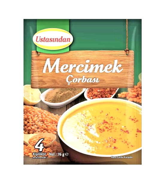 Confezione da 2 zuppa di lenticchie rosse di USTASINDAN Kırmızı Mercimek Çorbası.