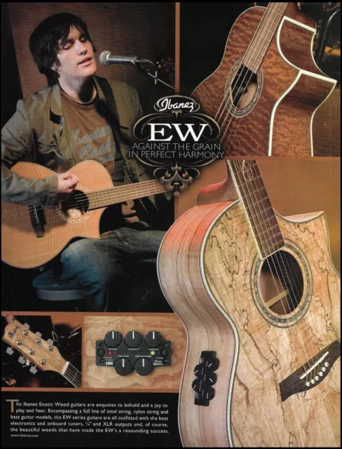 Ibanez EW Exotic Wood Series Acoustic Guitar advertisement 8 x 11 ad print 2B