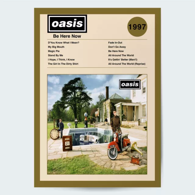 Oasis Be Here Now Fine Art Album Music Poster