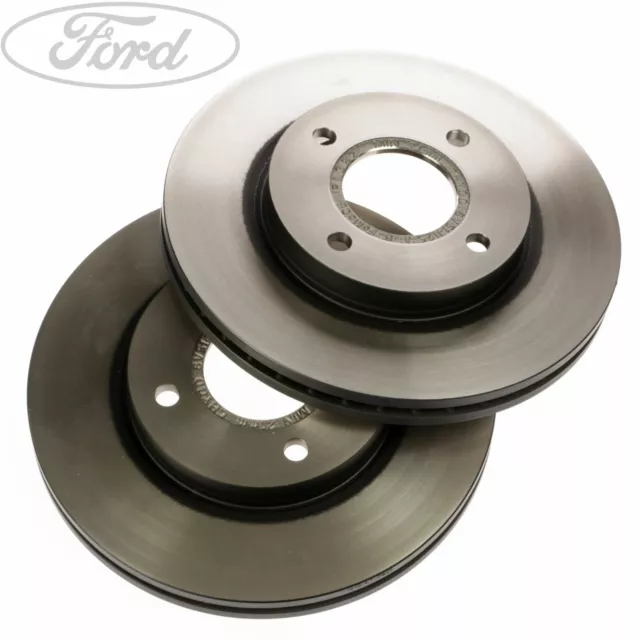 Genuine Ford Front Fiesta Mk7 Front Brake Discs Pair 258mm Vented  1679853