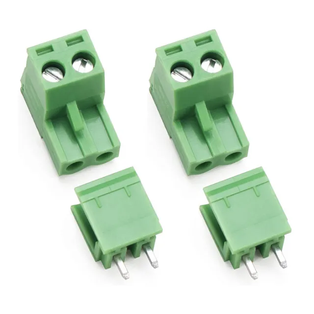 (2 Pairs) Pitch PCB Mount Screw Terminal Block. Straight Plug-in (2 Pole).