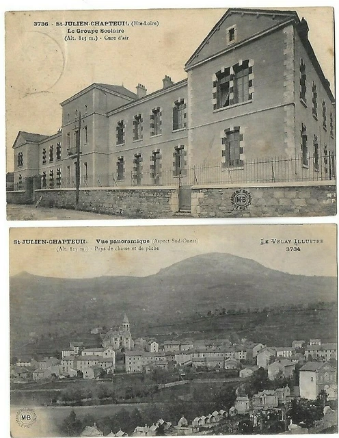 4 CPA carte postale ancienne St Julien  Chapteuil Haute Loire groupe scolaire...