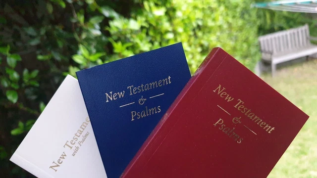 Holy Bible Kjv Pocket New Testament And Psalms Blue, Red, White Vinyl