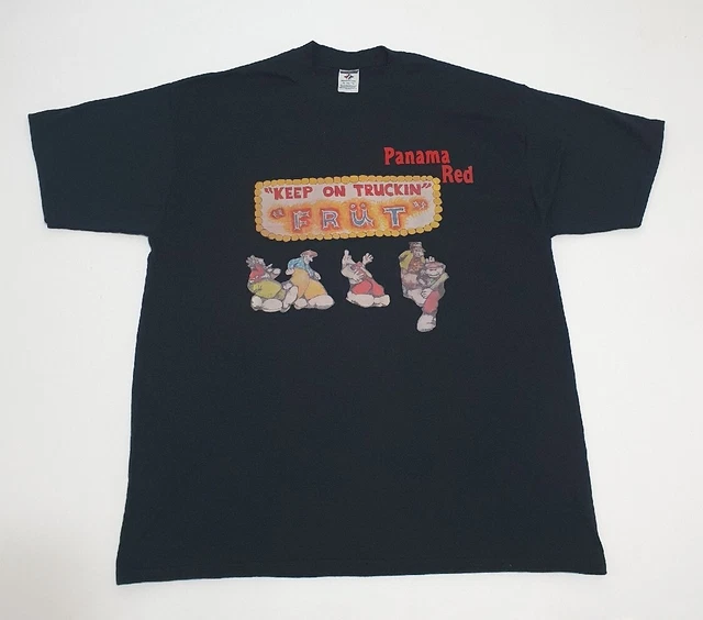 Y2K Vintage FRÜT Keep on Truckin R.Crumb T-Shirt Band Tee Adult Men's Sz XL RARE