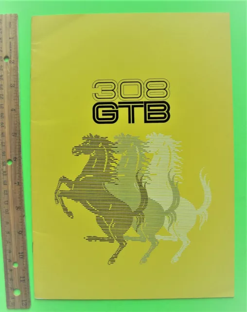 1975 FERRARI 308 GTB BIG 16-pg COLOR & B&W CATALOG Brochure 3 LANGUAGES Xlnt++