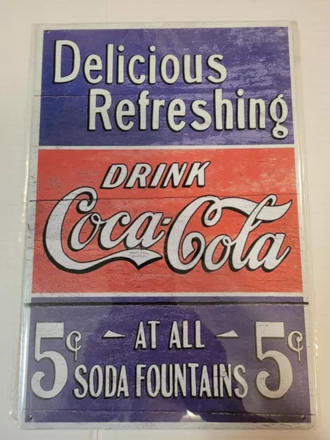 Coca Cola Vintage Style 8 x 121 Metal Wall Art Poster Sign