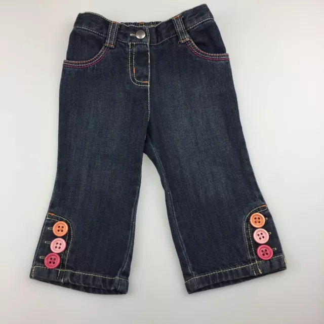 Girls size 0, Gymboree, cute dark denim jeans, elasticated, GUC