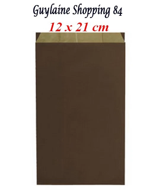 LOT 50 POCHETTE SACHET PAPIER KRAFT CADEAU BIJOU EMBALLAGE CHOCOLAT 12cm x 21 cm
