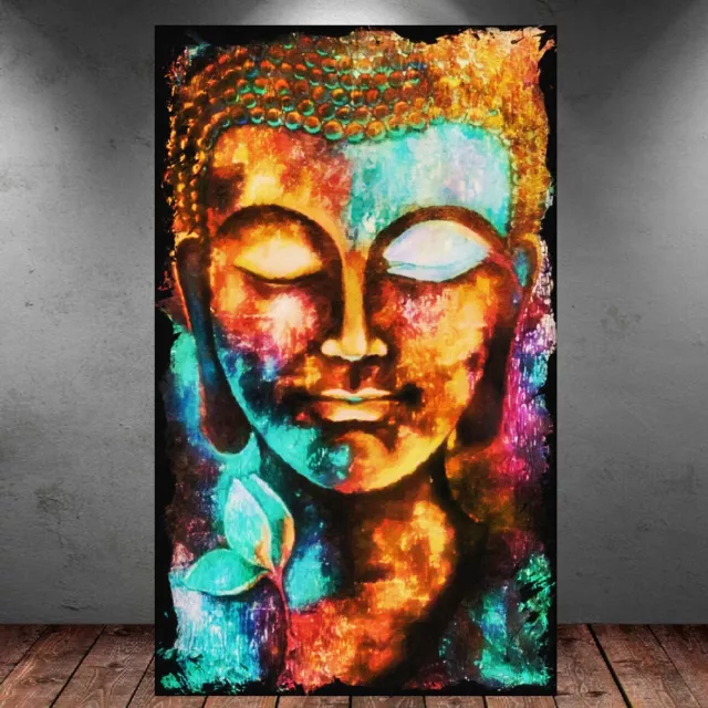 Leinwand Bild Er Xxl Pop Art Buddha Zen Yoga  Abstrakt Bunt Modern Wand Poster