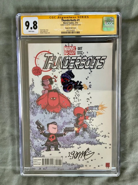 9.8 CGC SIGNED Skottie YOUNG THUNDERBOLTS 1 Avengers X-Men Baby Variant ss venom