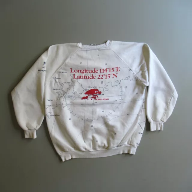 Vintage Hong Kong World Map Orient Sweatshirt Crewneck Shirt Dim Sum Shirts