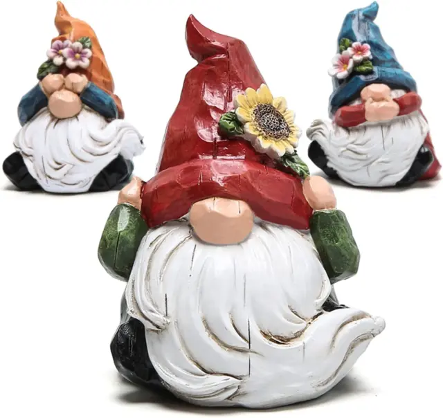 Hodao Spring and Summer Gnomes Statues Decor Gnomes Statues See No Evil Speak No