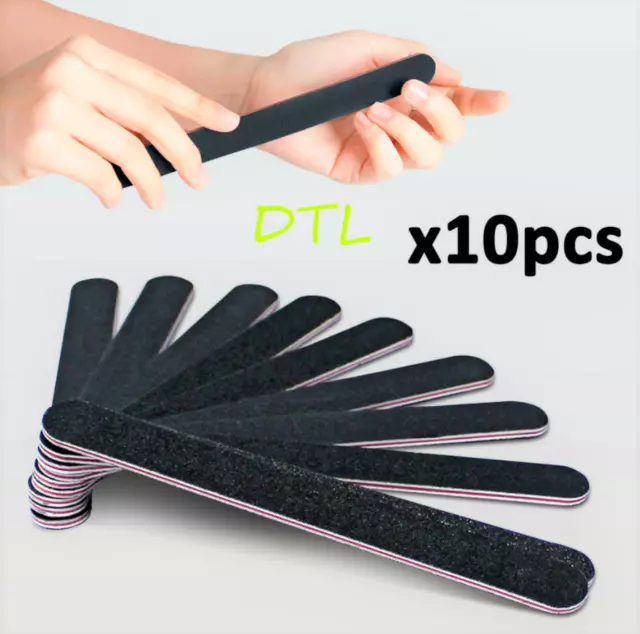 10 X Double Sided Sensashes Nail Files Emery Board Straight Nail File Kit Set