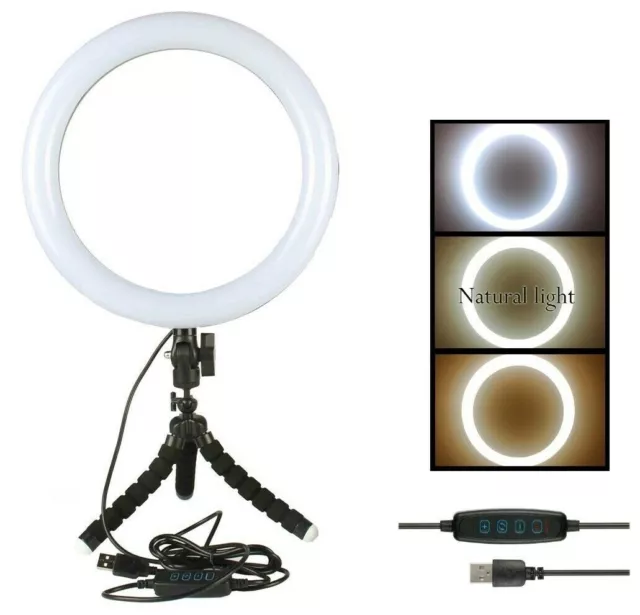 Anillo de Luz LED Aro para fotografía maquillaje video 20cm + Trípode