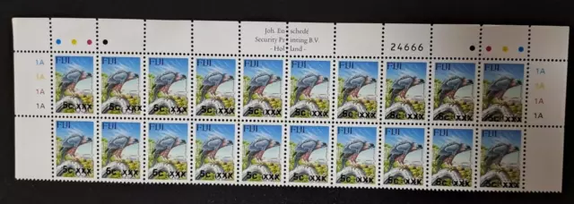 FIJI - Landbird, FIJI-Landbird, 5c Overprint on 63c, Top 2 lines