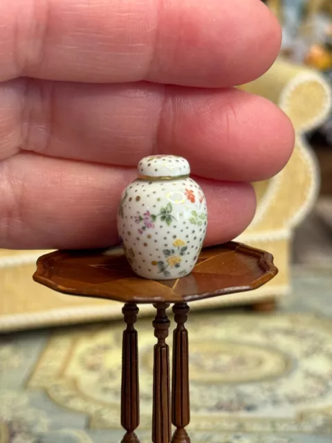 Vintage Artisan Miniature Dollhouse Keith & Deb Kline SIGNED Gilt Lidded Urn