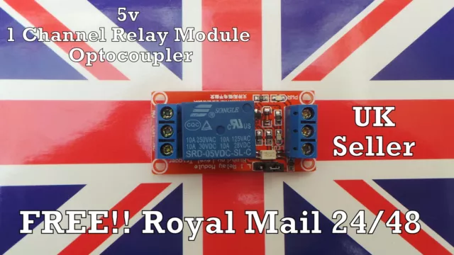 5V 1 Channel Relay Module with Optocoupler H/L High Level Trigger for Arduino UK