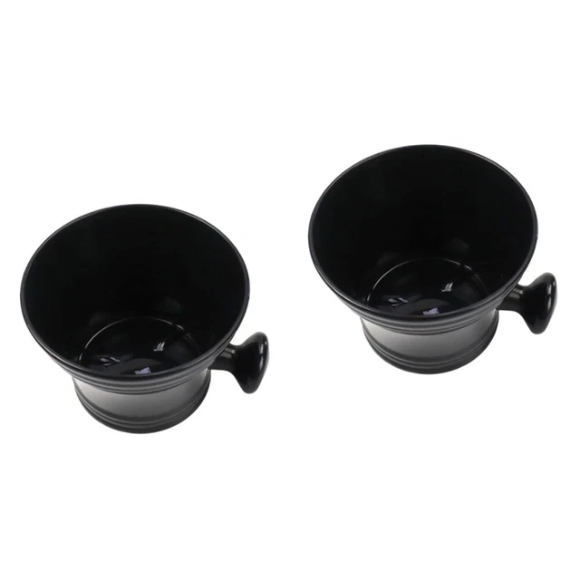 2 x ciotola da barba in plastica tazza crema da barba tazza da barba sapone