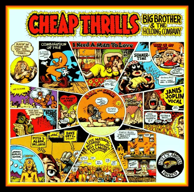 4.25" Janis Joplin Big Brother CHEAP THRILLS vinyl sticker. Crumb decal for car.