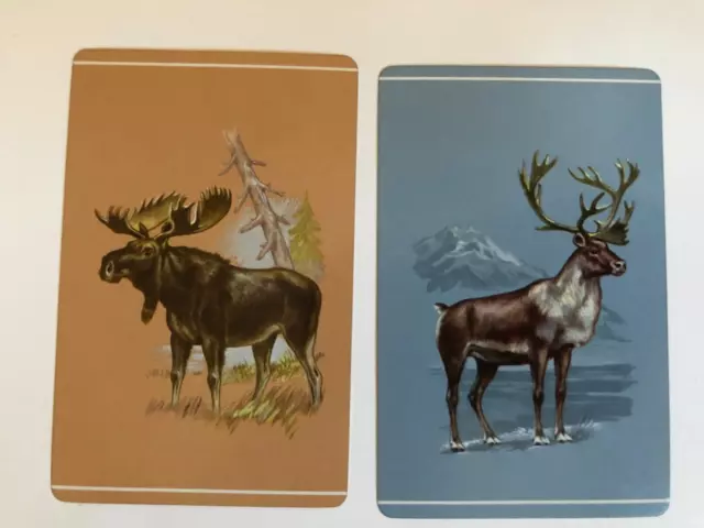 Forest Animal Antelope Buck Moose Deer Mountain Retro Painting Swap Playing Card
