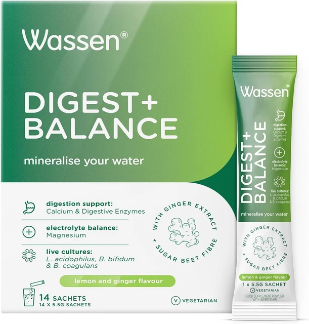 DIGEST + BALANCE Digestive Enzyme Supplements 14 Lemon & Ginger