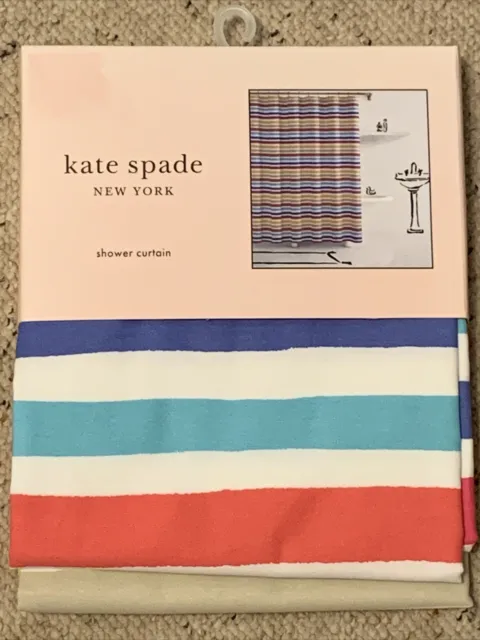 NEW Kate Spade Fabric Shower Curtain Painted Stripe Size 72"x72"