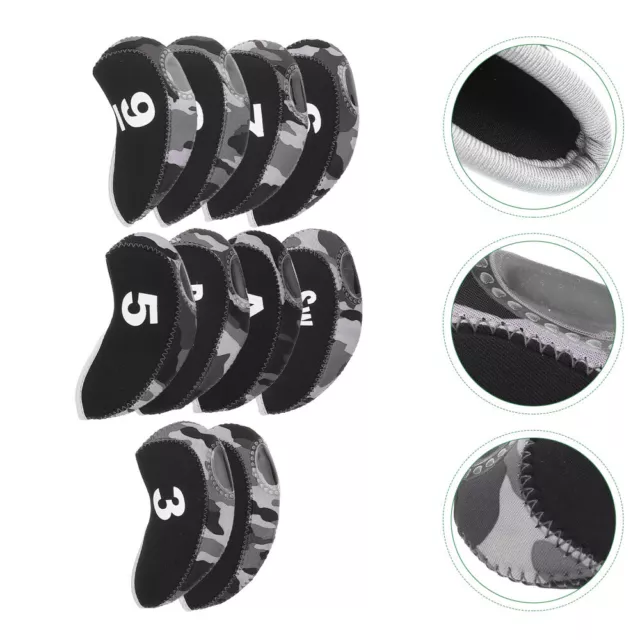 10 pz Set di ferri da golf in neoprene attrezzature da golf copritesta mazze