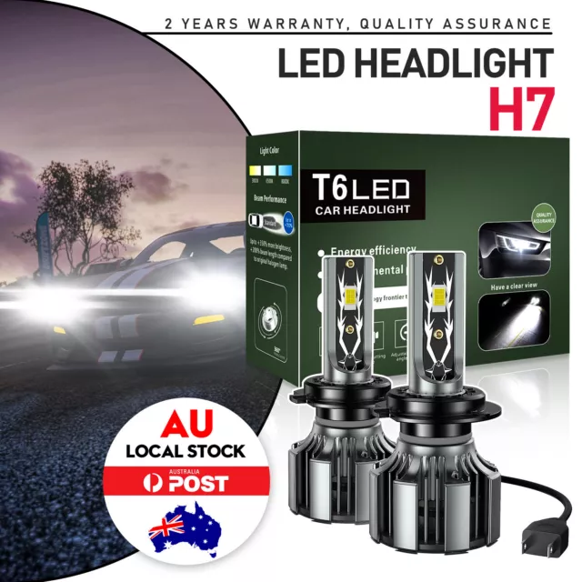 2X H7 LED Headlight Bulb Kit High Low Beam Lamp 3100000LM For VW Golf 2004-2009