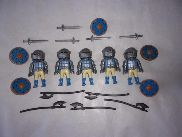 LOT DE PLAYMOBIL * 10 Chevaliers Du Roi Lion Bleu Rouge Et Dore + Accessoires * EUR 30,00 - FR