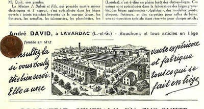 Lavardac (47) Bouchons En Liege / Ets André David / Petite Publicite 1931