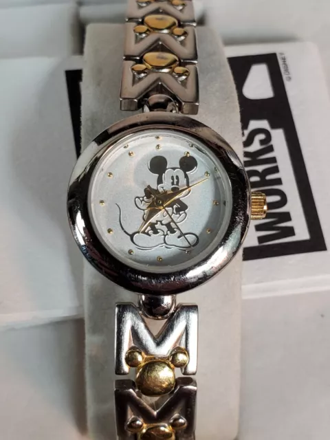 Disney Mickey Mouse Watch Womens Two Tone Quartz M1005 2