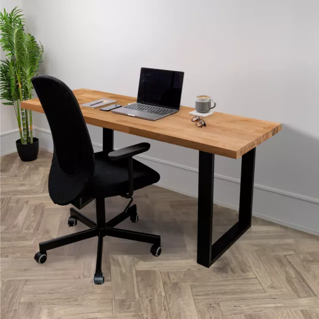 Solid Oak Office Desk 1200 x 500mm | Industrial Writing Table Home Workstation