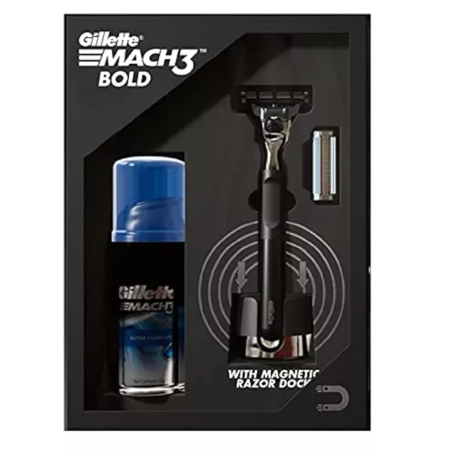 Paquete de regalo Gillette Mach3 Bold (maquinilla de afeitar Bold pesada,...