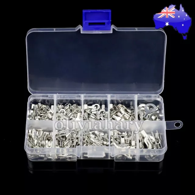 320Pcs Assorted Non-Insulated Ring Fork U-type Terminals Kit Crimp Connectors