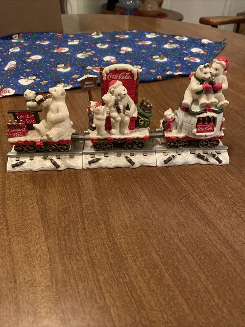 The Bradford Edition Coca-Cola Polar Bear Express Train Set 5. 3 Pieces 2004