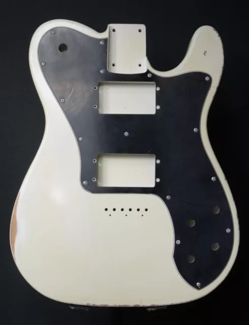 RGH | Tele Deluxe Style Body White Erle / Alder, Nitro aged / relic + Pickg.