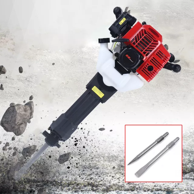 52cc Gas Powered Demolition Jack Hammer Chisel Drill Handheld Concrete Breaker