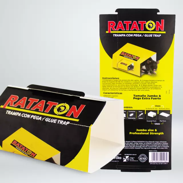 Rataton - Peanut Butter Scented Glue Trap, 12 Pack Ready to Use In. and Outdoor