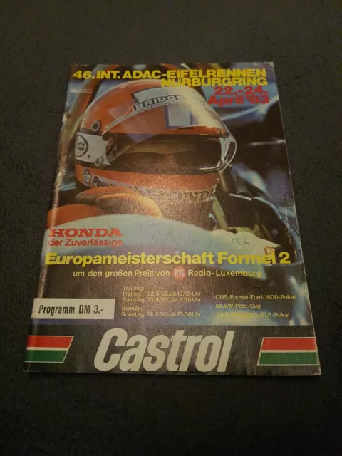 Programmheft Eifelrennen Nürburgring 1982 - Formel 2 - Rennsport Meisterschaft