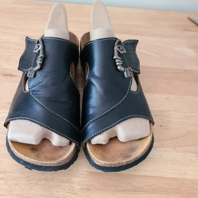 Think! Womens Mizzi Face Black Slide European 39 US 7