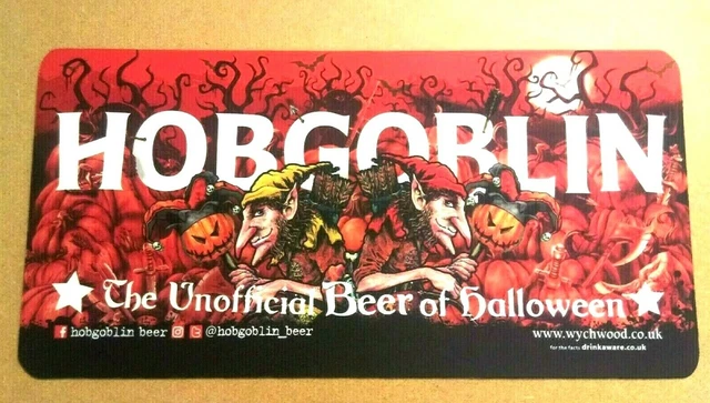 Neu Hobgobn Bier Halloween Wychwood Ale Bitter Pub Getränk Tropfbar Matte Läufer *