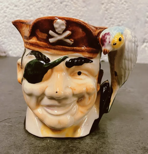 Pirate Captain and Parrot Toby Character Mug, Vintage Toby Jug