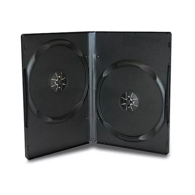 50 Standard 14mm Double 2 CD DVD Disc Black Case Movie Video Box
