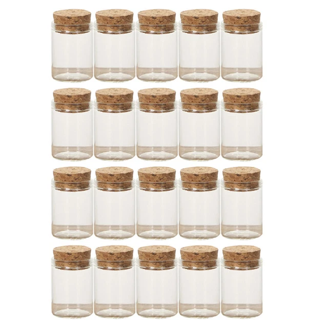 25 PCS Bambou Père Mini Bouteilles En Verre Pots Mini-bouteille