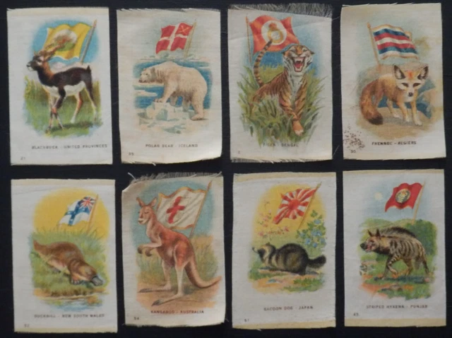 NATURAL HISTORY known as ANIMAL WITH FLAG Silks issued by ITC in 1915