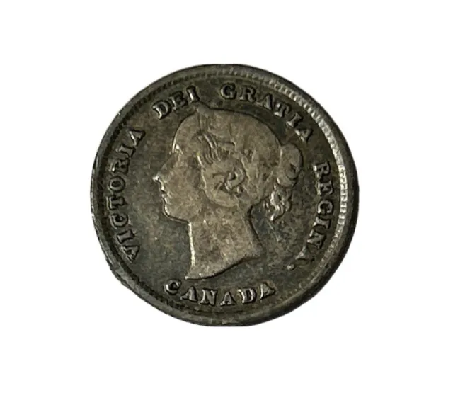 CANADA 1891 Silver 5 Cents VG