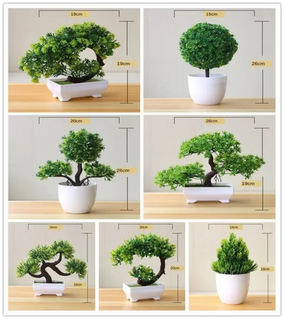 Simulation Pine Fake Potted Bonsai Tree Artificial Plant Office Desk Home Decor