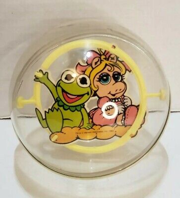Vintage 1984 Henson Associates Kermit and Miss Piggy Baby Ball Toy