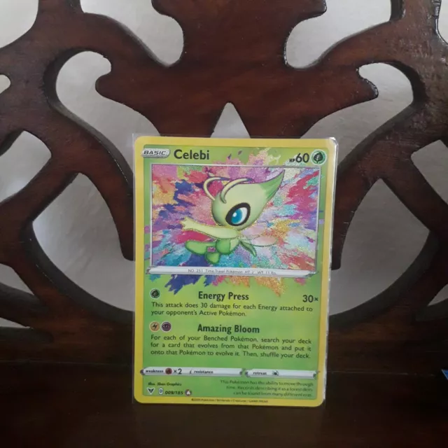 Celebi Pokemon Card / Vivid Voltage Amazing Rare / Celebi 009/185 / Near Mint