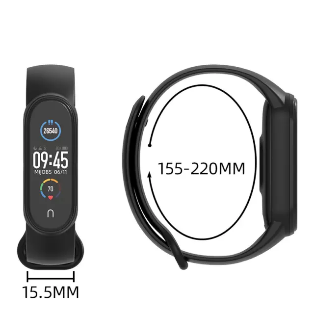 CINTURINO PER XIAOMI MI SMART BAND 3/4 5/6 BRACCIALE RICAMBIO SMARTWATCH silicon 2